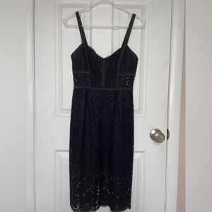 Express Black Lace Midi Dress